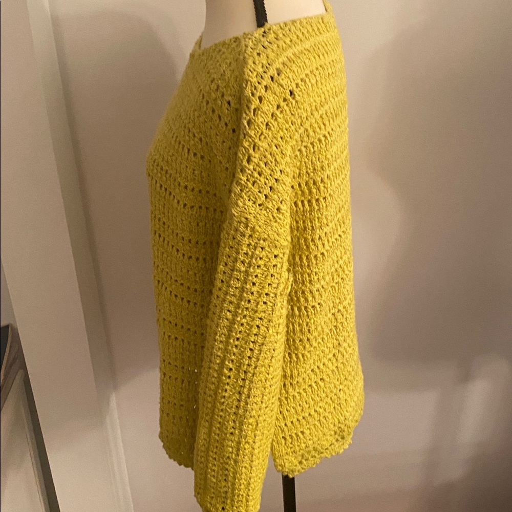 Anthropologie size small lime green cable knit sweater - Picture 5 of 9